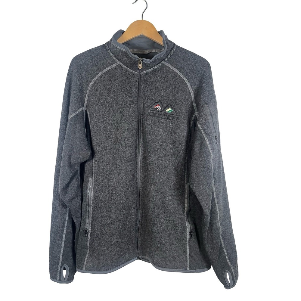 Kuhl Mens Alfpaca Fleece Jacket Gray Full Zip XXL Big Bear Resort Logo